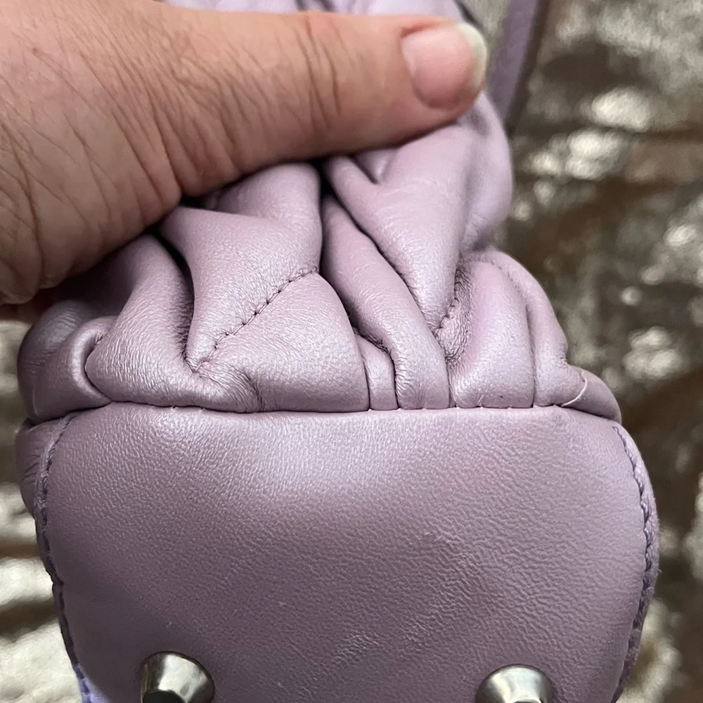 EUC Paolo Masi Lavender Quilted Leather Handbag - Picture 5 of 12